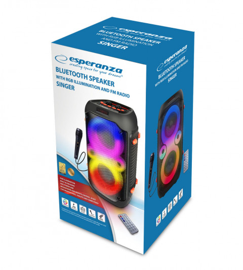 ESPERANZA GŁOŚNIK BT FM LED RGB SINGER EP156 - Galeria zdjęcie 12