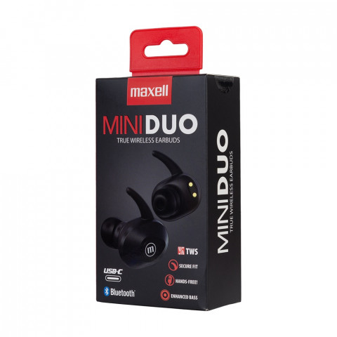 MAXELL MINI DUO Słuchawki bezprzewodowe bluetooth TWS EARBUDS czarne - Galeria zdjęcie 4