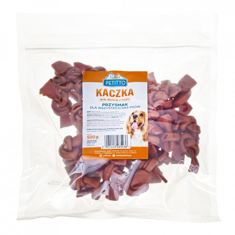 PETITTO Węzełki mini z piersi kaczki - przysmak dla psa - 500 g - Galeria zdjęcie 5