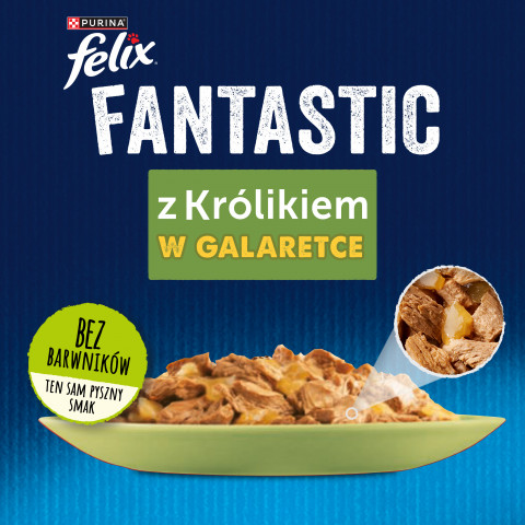 PURINA Felix Fantastic: królik - mokra karma dla kota - 85 g - Galeria zdjęcie 8