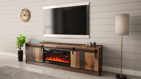 Szafka RTV GRANERO+kominek 200x56,7x35 old wood - Galeria zdjęcie 4