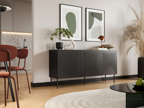 Komoda SIENA 150,5x40x75 czarny mat - Galeria zdjęcie 3