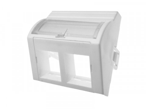 Adapter 45x45 2xRJ45 (wypukły kątowy) ALANTEC - Galeria zdjęcie 1
