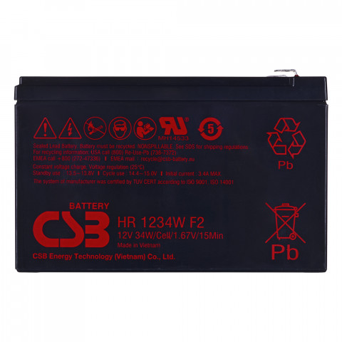 Akumulator HR1234WF2 CSB 9Ah 12V - Galeria zdjęcie 2