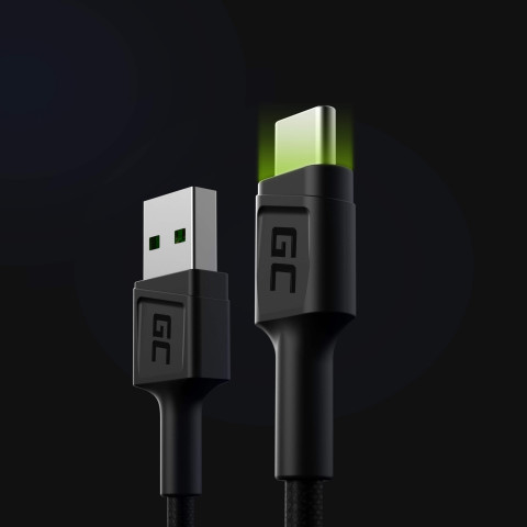 GREEN CELL KABEL KABGC06 USB-USB-C 1.2M OPLOT LED - Galeria zdjęcie 2