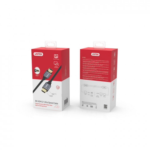 UNITEK KABEL HDMI 2.1, 8K 60HZ, 4K 120HZ, 5M,C140W - Galeria zdjęcie 16