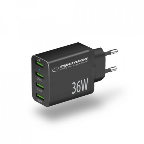 ESPERANZA ŁADOWARKA SIECIOWA 36W 4XUSB-A EZC107K - Galeria zdjęcie 2