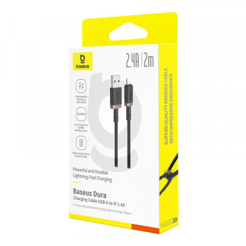 Kabel Baseus Dura 2.4A 2m (czarno-złoty) - Galeria zdjęcie 5