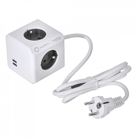 Allocacoc Przedłużacz PowerCube Extended USB 1.5 m Grey - Galeria zdjęcie 1
