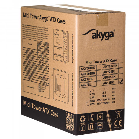 Obudowa microATX Akyga AK13BK Czarny + czerwone wnętrze USB 3.0 - Galeria zdjęcie 7
