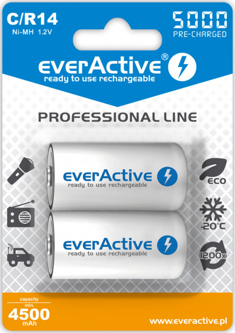 EVERACTIVE AKUMULATORKI LR14 5000MAH EVHRL14-5000 - Galeria zdjęcie 1