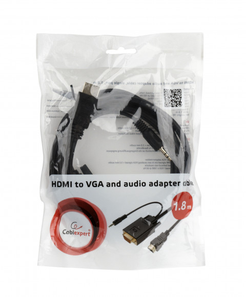 Gembird adapter hdmi-a(m)->vga(f)+audio,na kablu 3 a-hdmi-vga-03-10 - Galeria zdjęcie 3
