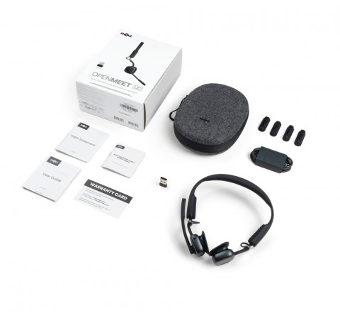 Słuchawki bezprzewodowe kostne Shokz OpenMeet mic-ANC USB-C + adapter USB-A czarne - Galeria zdjęcie 7