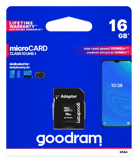 GOODRAM microSDHC 16GB class 10 UHS I + adapter - Galeria zdjęcie 3