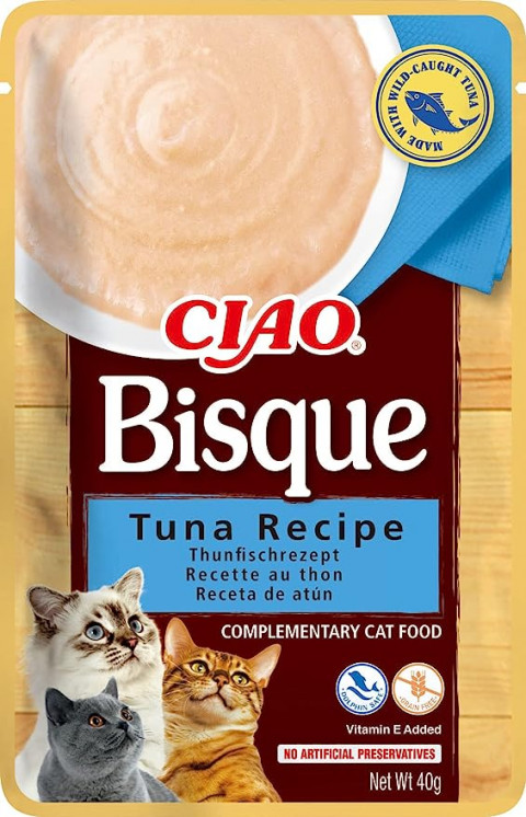 INABA Ciao Bisque Tuna Zupa z tuńczykiem - przysmak dla kota - 4x40g + GRATIS - Galeria zdjęcie 7
