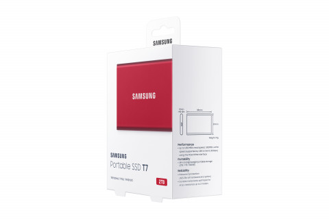 Dysk zewnętrzny SSD Samsung T7 (2TB; USB 3.2; czerwony; MU-PC2T0R/WW) - Galeria zdjęcie 11
