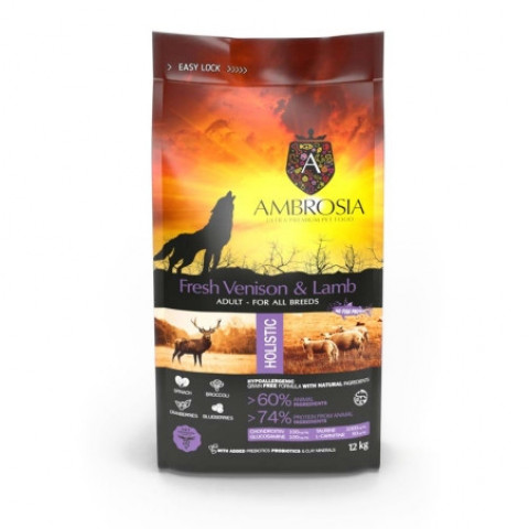 AMBROSIA Świeża Dziczyzna i Jagnięcina - sucha karma dla psa - 12kg - Galeria zdjęcie 1