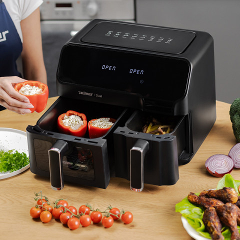 FRYTOWNICA ZAF 9000 5,5L + 3,5L 2700W AIR FRYER - Galeria zdjęcie 7