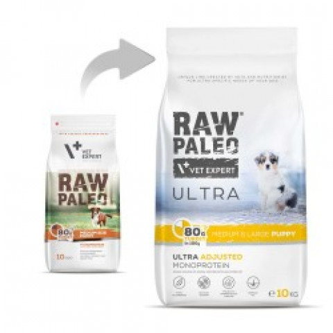 VetExpert Raw Paleo Ultra Turkey Medium&Large Puppy - Karma sucha dla psów - 10kg - Galeria zdjęcie 3