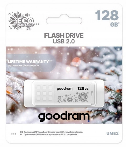 Pendrive GoodRam UME2-1280W00R11-WI (128GB; USB 2.0; kolor biały) WINTER - Galeria zdjęcie 2