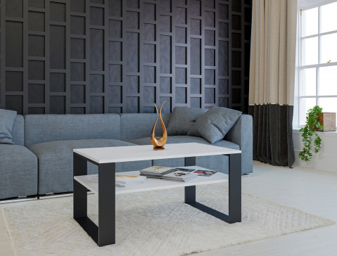 Stolik ława MODERN 1P biały/czarny - Galeria zdjęcie 5