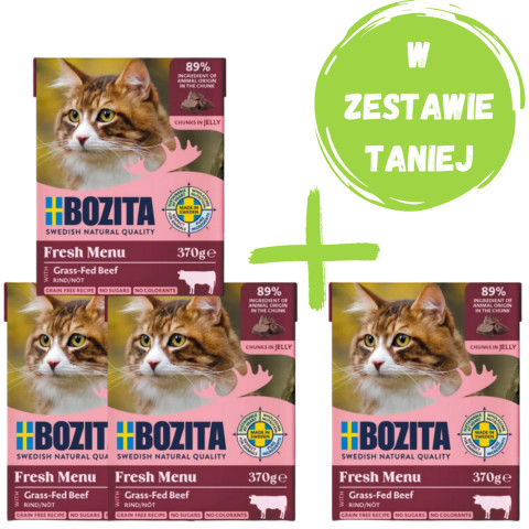 BOZITA Wołowina w galaretce - mokra karma dla kota - 4x370g - Galeria zdjęcie 1