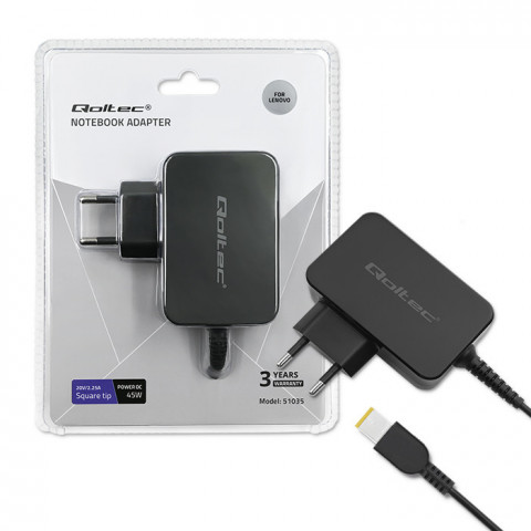 QOLTEC ZASILACZ DO LENOVO 45W | 20V | 2.25A - Galeria zdjęcie 2