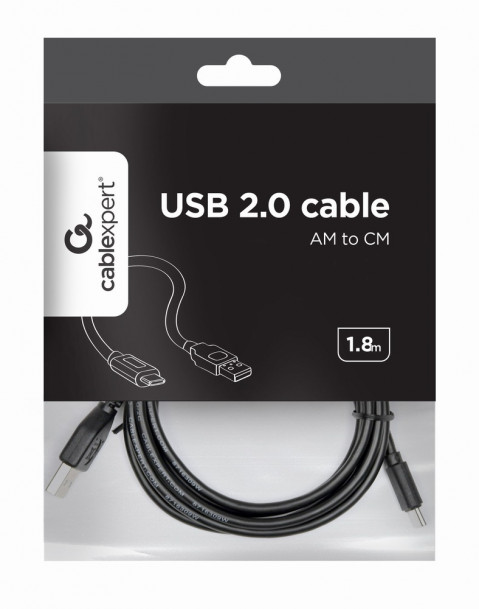 Gembird kabel USB 2.0 AM -> USB TYPE-C (480MB/s) 1.8m, czarny - Galeria zdjęcie 3