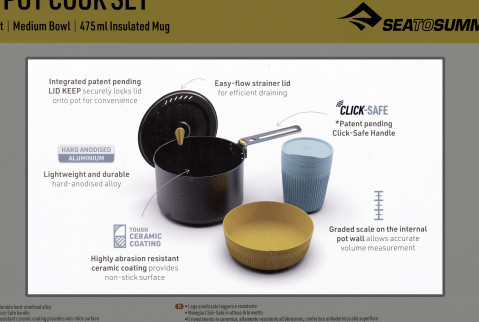 Zestaw garnków SEA TO SUMMIT Frontier UL 1P 3 Piece 2L Pot w/ M Bowl and Ins Mug - Galeria zdjęcie 14
