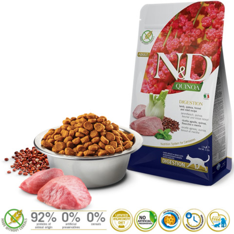 FARMINA N&D Quinoa Digestion - sucha karma dla kota - 1,5kg - Galeria zdjęcie 2