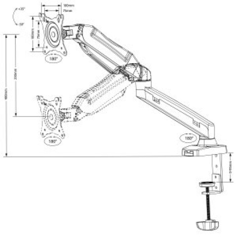 MACLEAN UCHWYT DO MONITORA CZARNY MC-860 - Galeria zdjęcie 6