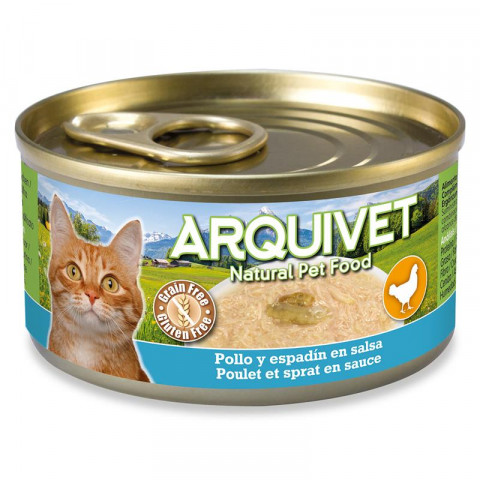 ARQUIVET kurczak w sosie ze szprotką - mokra karma dla kota - 6x80g - Galeria zdjęcie 2