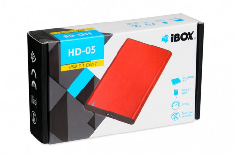 OBUDOWA I-BOX HD-05 ZEW 2,5" USB 3.1 GEN.1 RED - Galeria zdjęcie 7