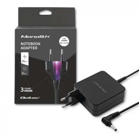 QOLTEC ZASILACZ DO HUAWEI 65W 19V 4,0*1,7 BIAŁY - Galeria zdjęcie 1