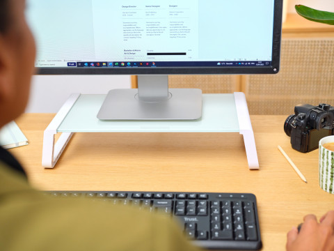 Podstawka pod monitor TRUST MONTA GLASS MONITOR STAND WHT (25351) - Galeria zdjęcie 4