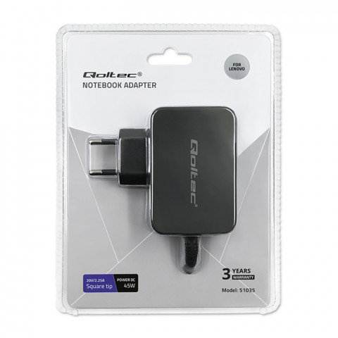 QOLTEC ZASILACZ DO LENOVO 45W | 20V | 2.25A - Galeria zdjęcie 8