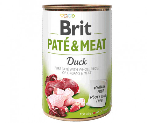 BRIT PATÉ & MEAT z kaczką - mokra karma dla psa - puszka - 400 g - Galeria zdjęcie 1