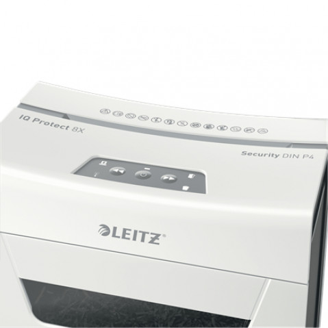 Leitz Niszczarka IQ Protect Premium 8X, P4, 8 kartek, 14 l kosz - Galeria zdjęcie 10