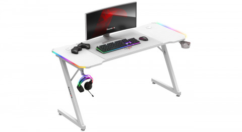 Biurko gamingowe Huzaro Hero 3.3 White  RGB - Galeria zdjęcie 7