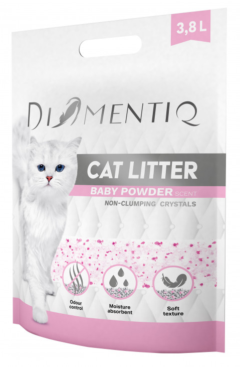 DIAMENTIQ Żwirek Baby Powder Silikonowy, Niezbrylający się dla kota - 3,8 l - Galeria zdjęcie 3