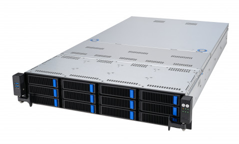 Platforma Asus Rack (2U) RS720A-E12-RS12 AMD Epyc 9004 (8x NVMe, 4x SATA/SAS, 2xM.2, 4xGPU, 2x10Gbe, IPMI, 1+1 2600W) - Galeria zdjęcie 2