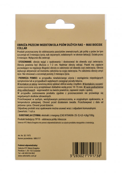 FRANCODEX Obroża dla dużych psów powyżej 20 kg odstraszająca insekty - 4 miesiące ochrony - 75 cm - Galeria zdjęcie 3