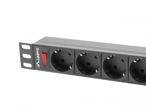 LANBERG LISTWA ZASILAJĄCA RACK 19" PDU 1U 9X SHUKO - Galeria zdjęcie 3