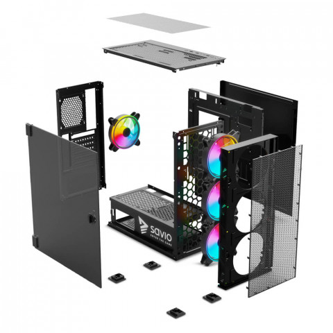 SAVIO OBUDOWA PC RAPTOR X1 ARGB SAVGC-RAPTORX1 - Galeria zdjęcie 5