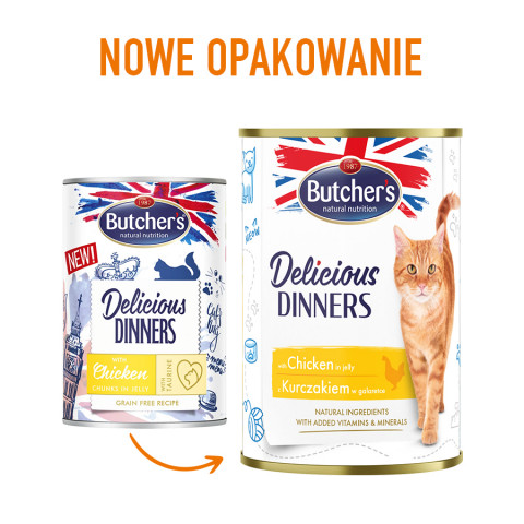 BUTCHER'S Delicious Dinners MIX SMAKÓW - mokra karma dla kota - 24x400g - Galeria zdjęcie 9