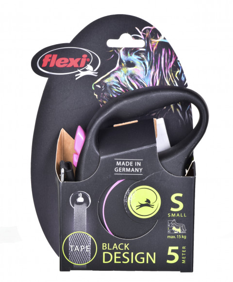 FLEXI Black Design S różowa - automatyczna smycz dla psa - 5m - Galeria zdjęcie 4