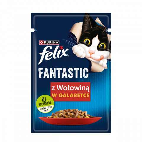 FELIX Fantastic Wołowina w galaretce - mokra karma dla kota - saszetka 100 g - Galeria zdjęcie 1