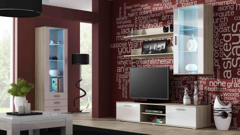 Witryna SOHO S1 dąb sonoma/ biały połysk - Galeria zdjęcie 4