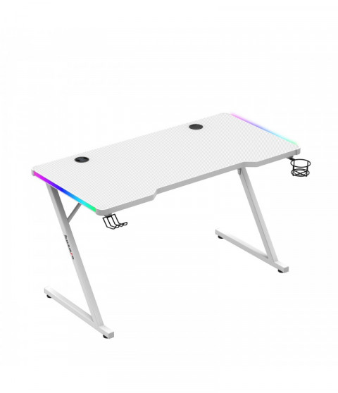 Biurko gamingowe Huzaro Hero 2.5 White RGB - Galeria zdjęcie 1
