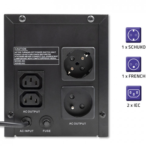 QOLTEC ZASILACZ AWARYJNY UPS LINE INTERACTIVE - Galeria zdjęcie 5